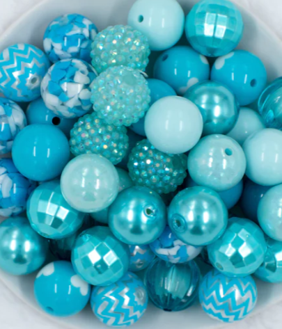 Blue Bayou Mix Bubblegum Beads