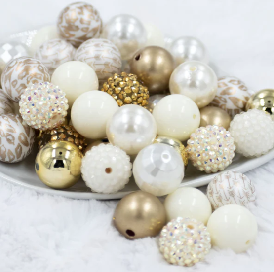 Cream of Gold Chunky Bubblegum Beads