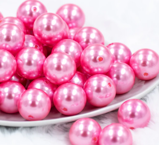 Pink Faux Pearl Bubblegum Beads